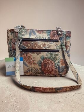 NWT Le Tapestrie Floral Tapestry Shoulder Purse Bag Multicolor 13.5 X 9"